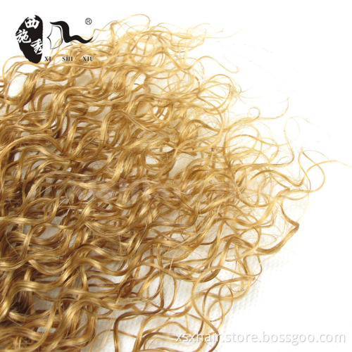 Wholesale 100% cheap natural blonde curly human hair extensions